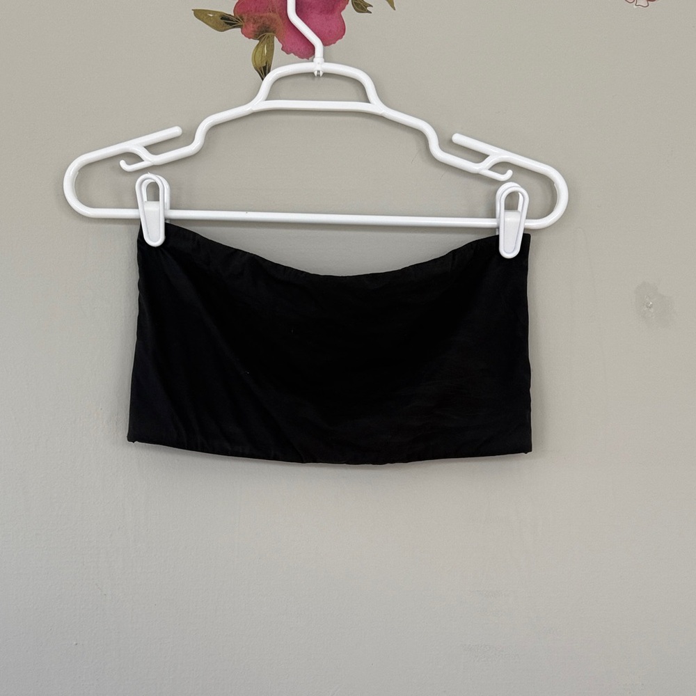 SKIMS Black Bandeau Top - Seamless Stretch